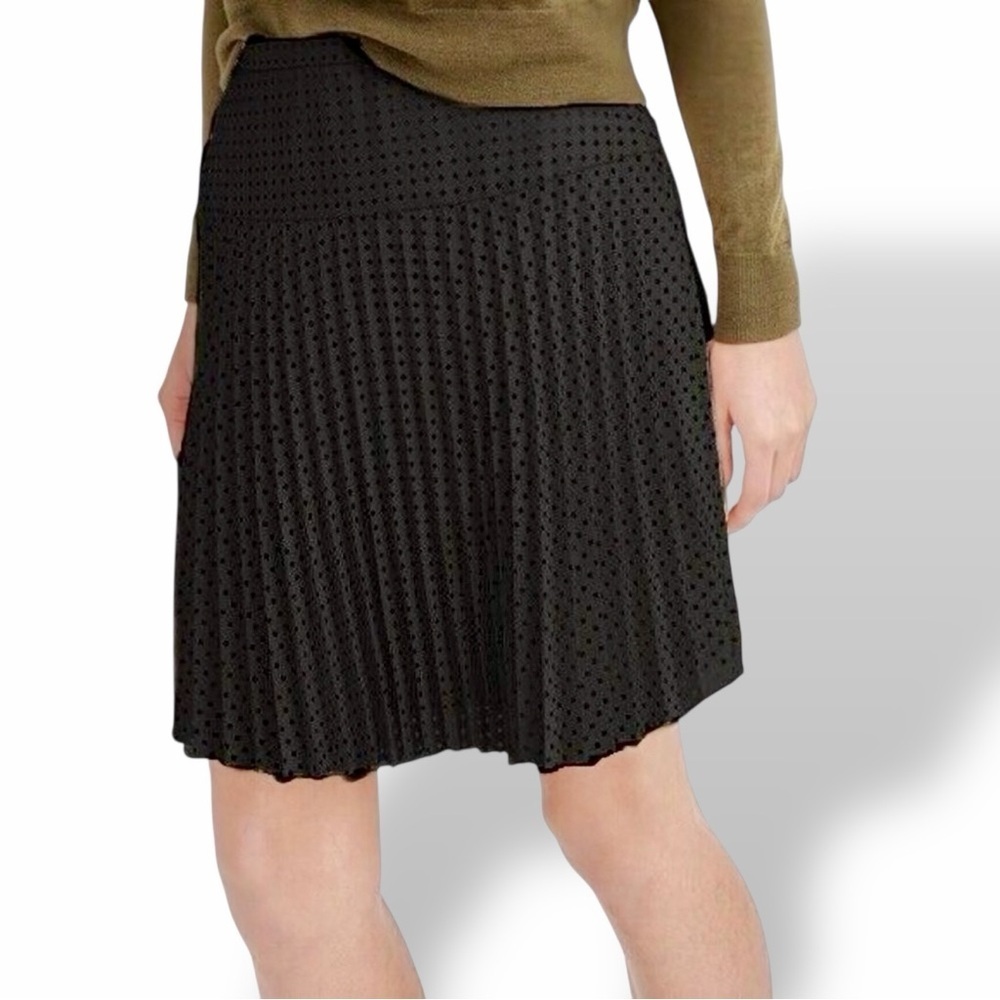 J. Crew ‘Laser-Cut Pleated Women’s Skirt’ in Black Size 4